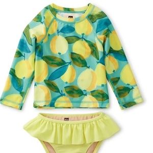 NWT Tea Collection Rash Guard Baby Swim Set 3T